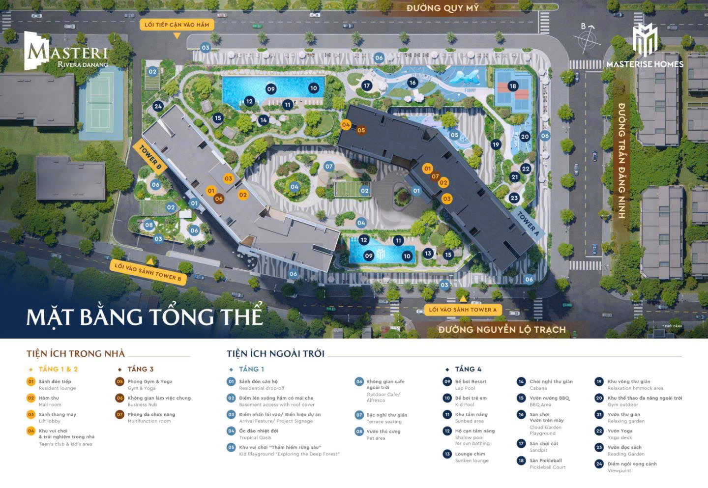 mặt bằng tổng thể dự án masteri rivera